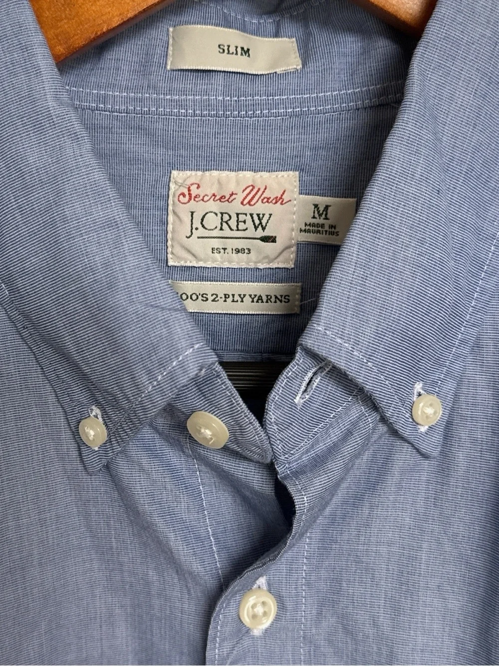 J.Crew Secret Wash Men’s Medium Slim Blue Button Down Shirt N